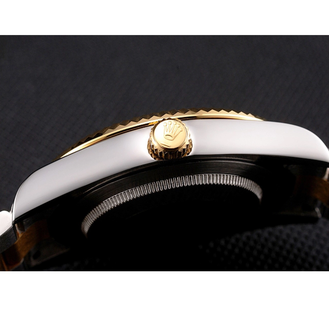 Rolex copies cheap Case Stainless Swiss Tone Rolex Datejust Gold White Steel Dial Two Bracelet 0713